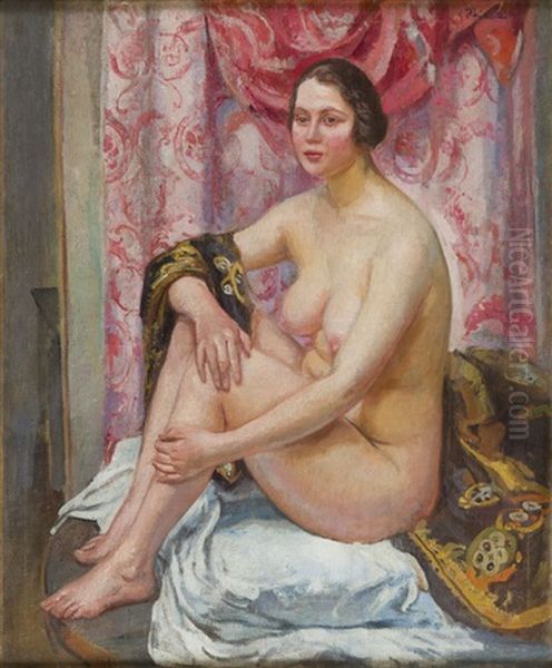 Nude With Pink Curtain - view 1