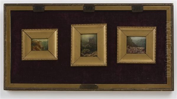 Three Miniatures Of Mountain Landscapes - view 1