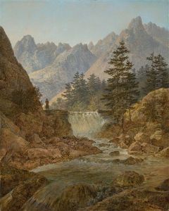 Mountain Landscape With A Walking Figure