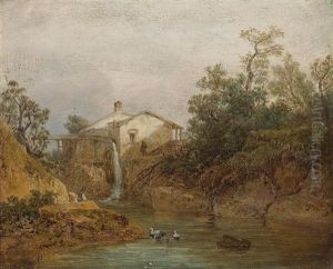 Kleine Landschaft Mit Muhle by August Bedrich Piepenhagen
