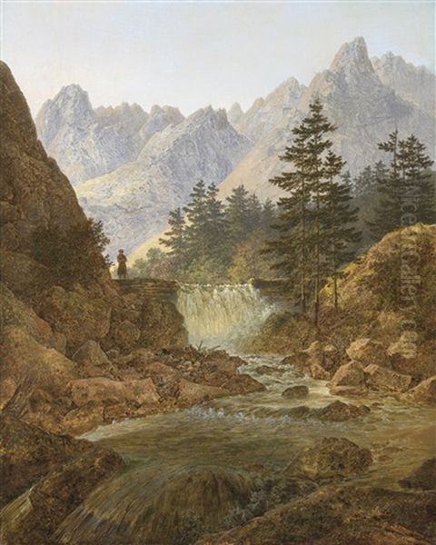 Gebirgslandschaft Mit Wanderer (the Wanderer) - view 1