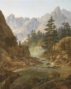 Gebirgslandschaft Mit Wanderer (the Wanderer)