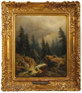 Mountain Stream by August Bedrich Piepenhagen