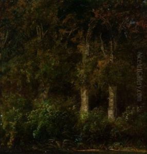 Herbstliche Waldpartie by August Bedrich Piepenhagen