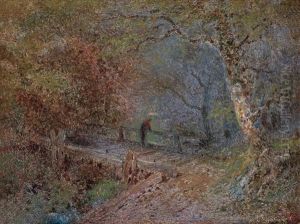 Mondlandschaft Mit Figurlicher Staffage Und Fluslandschaft Mit Einem Mann Auf Einer Brucke (2 Works)