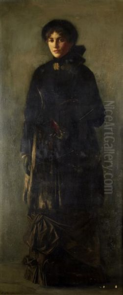 Portrait Of A Lady In A Black Dress (helene Dahl?) - view 1