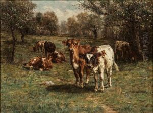 Cows At Pasture by Charles Franklin Pierce