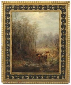 Cows Drinking At A Stream Cows Drinking At A Stream