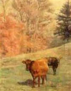 Landscape With Cows by Charles Franklin Pierce