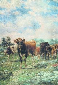 Cattle Looking Ahead by Charles Franklin Pierce