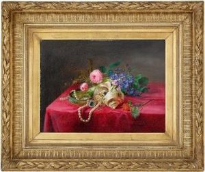 Oppstilling Med Blomster, Muslinger Og Smykker by Frants Diderik Boe