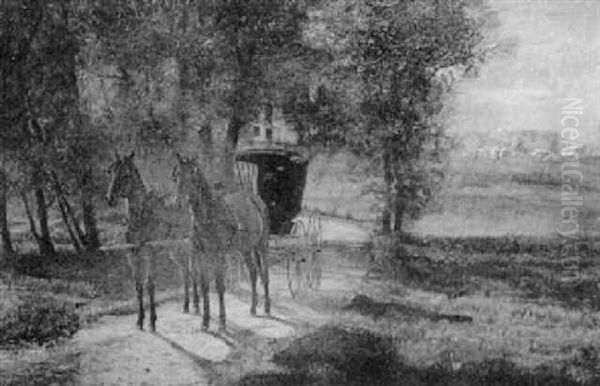 Horse And Carriage On A Country Road - view 1