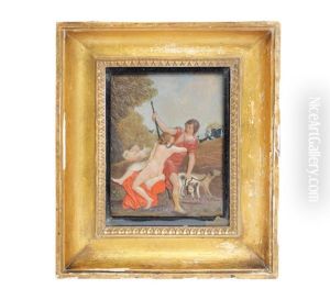 A Rare Third Quarter 18th Century Neopolitan Relief Cast Coloured Wax Figural Plaque Depicting Venus And Adonis by Giovanni Francesco Pieri