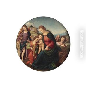 Madonna Mit Kind Und Drei Engeln by Piero di Cosimo