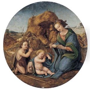 The Madonna And Sleeping Christ Child With The Infant Saint John The Baptist by Piero di Cosimo