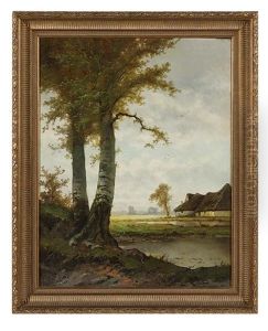 The Thatched Cottage by Henri Joseph Pieron