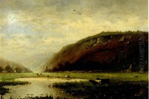Landschaft Mit Weidendem Vieh Und Gewasser by Henri Joseph Pieron