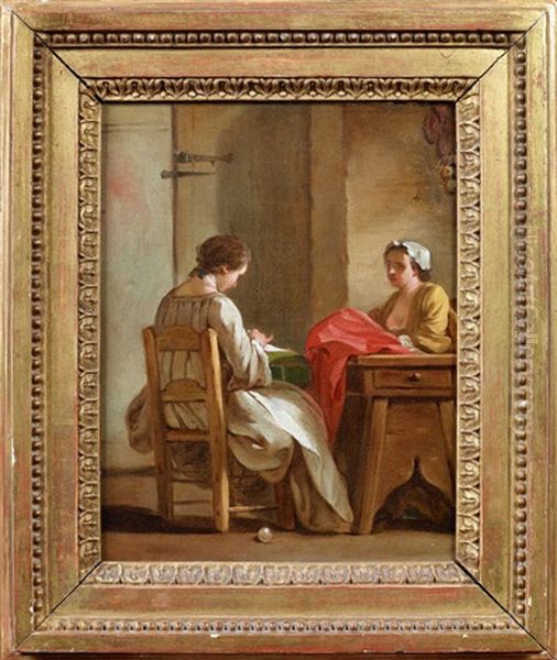 Une Femme Cousant, Deux Femmes Cousant (pair) - view 1