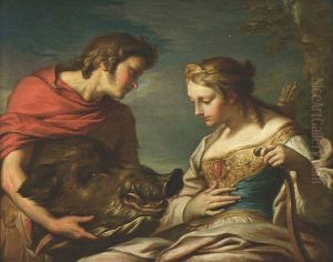 Meleager Uberreicht Atalante Den Kopf Des Kalydonsichen Ebers by Jean Baptiste Marie Pierre