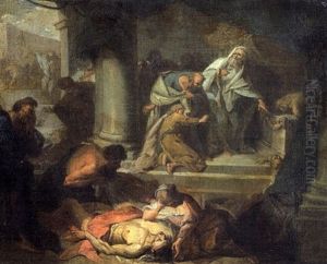 Scene De La Peste D'asdod by Jean Baptiste Marie Pierre