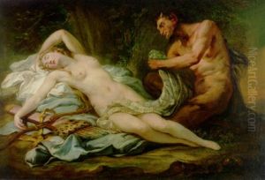 Jupiter And Antiope by Jean Baptiste Marie Pierre