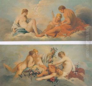 Cupid Instructed By Mercury And Venus by Jean Baptiste Marie Pierre