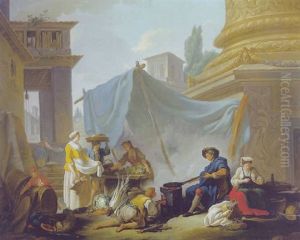 Traders In A Roman Marketplace