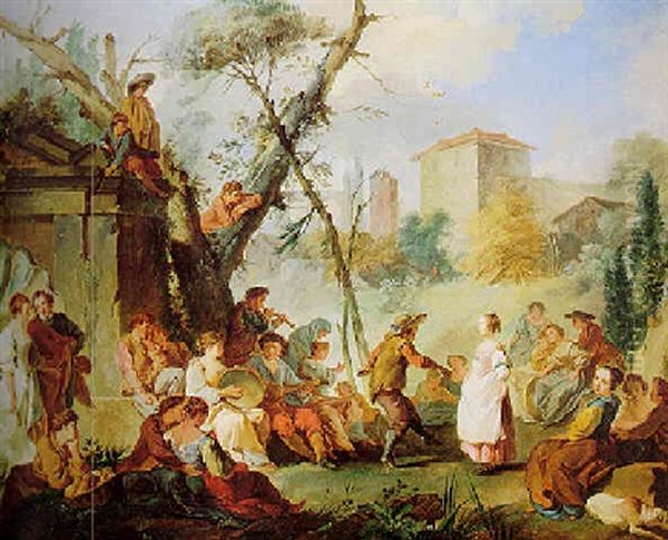 Landscape With Peasants Playing Music And Dancing - view 1