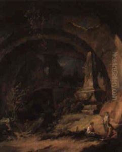 Trois Enfants Conversant Dans Des Ruines Romaines Trois Enfants Conversant Dans Des Ruines Romaines