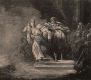 The Banishment Of Hagar - A Sketch by Jean Baptiste Marie Pierre