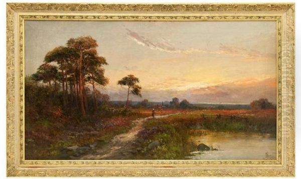 Sunset Over A Landscape With Figure On A Path - view 1