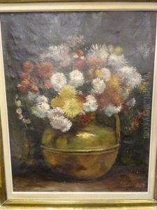 Bouquet De Fleurs Dans Un Vase En Cuivre
