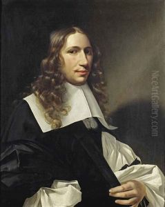 Portrait Of A Gentleman, Half-length, In A Black Gown, With A White Chemise And White Collar