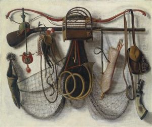 Trompe-l'oeil-stillleben Mit Jagdgeratschaften by Christoffel Pierson
