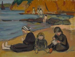 Spielende Madchen Am Strand