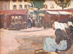 Marktplatz In Der Bretagne