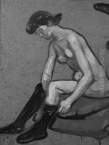 Nu Mettant Ses Bas by Fernand Piet
