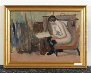 Lesender Weiblicher Akt by Fernand Piet