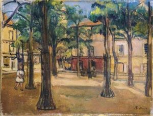 Vue De La Place Du Tertre A Montmartre, Paris by Fernand Piet