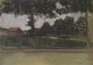 Landschaft Mit Roter Scheune by Fernand Piet