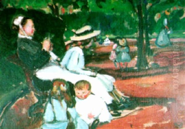 Nourrice Et Enfants Au Parc Monceau - view 1