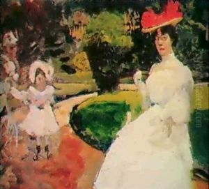 Elegante Au Chapeau Rouge by Fernand Piet