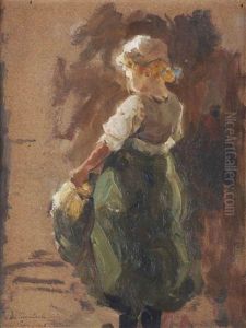 A Girl With A Basket - Sketch A Girl With A Basket - Sketch