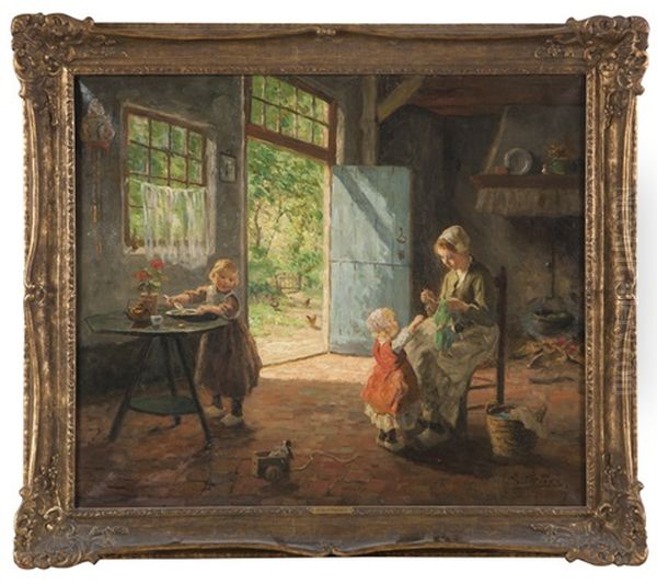 Woman And Children In A Dutch Interior - view 1