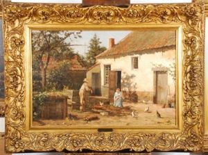 Cour De Ferme Ensoleillee by Evert Pieters