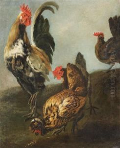 Cock With Chickens by Peeter Boel