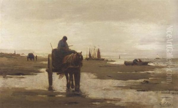 Shell-gatherer On The Beach At Scheveningen - view 1