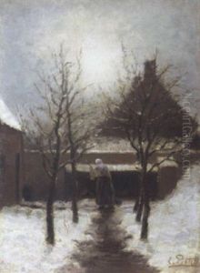 Besneeuwde Binnenhof by Evert Pieters