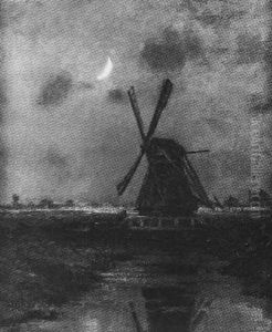 Le Moulin Au Clair De Lune by Evert Pieters