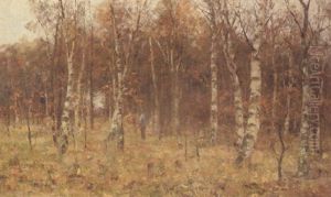 A Huntsman In Birch Forest by Evert Pieters